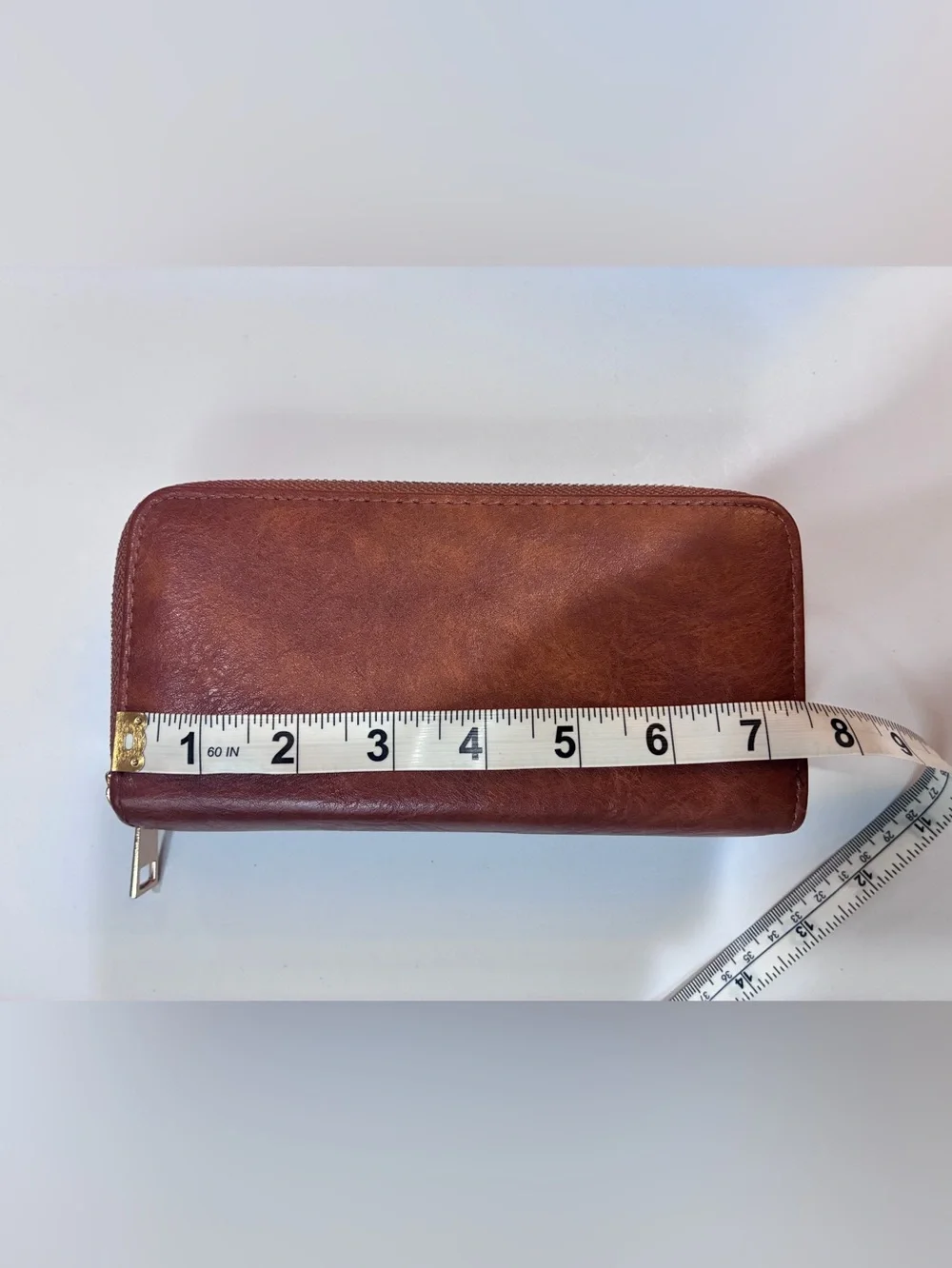 Women's Tan Leather Zip Wallet - Sleek Everyday Organizer
